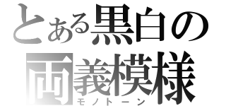 とある黒白の両義模様（モノトーン）