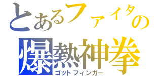 とあるファイターの爆熱神拳（ゴットフィンガー）