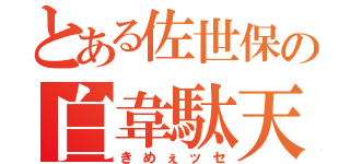 とある佐世保の白韋駄天（きめぇッセ）