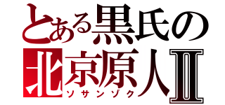 とある黒氏の北京原人Ⅱ（ソサンゾク）