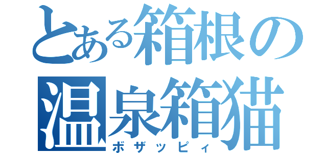 とある箱根の温泉箱猫（ボザッピィ）