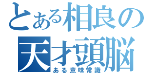 とある相良の天才頭脳（ある意味常識）