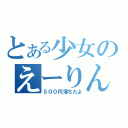 とある少女のえーりん（５００円落ちたよ）