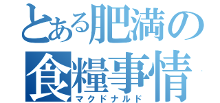 とある肥満の食糧事情（マクドナルド）