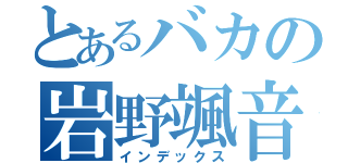 とあるバカの岩野颯音（インデックス）