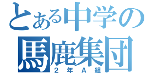 とある中学の馬鹿集団（２年Ａ組）