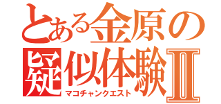 とある金原の疑似体験Ⅱ（マコチャンクエスト）