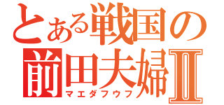 とある戦国の前田夫婦Ⅱ（マエダフウフ）