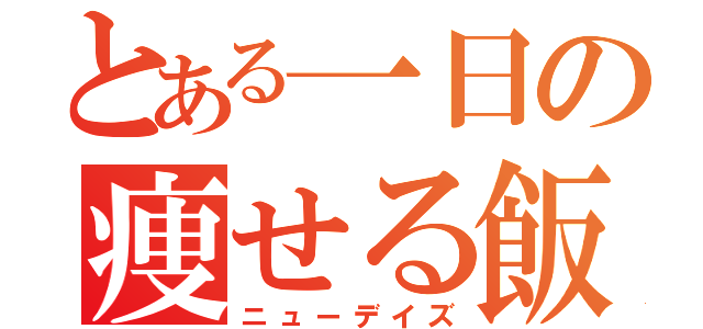 とある一日の痩せる飯（ニューデイズ）