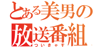 とある美男の放送番組（ついきゃす）