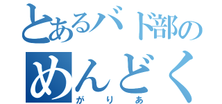 とあるバド部のめんどくさ（がりあ）