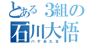 とある３組の石川大悟（ハゲあたま）