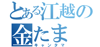 とある江越の金たま（キャンタマ）