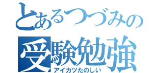 とあるつづみの受験勉強（アイカツたのしい）