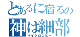 とあるに宿るの神は細部（マイクロコピー）