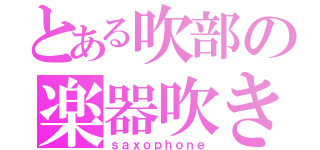 とある吹部の楽器吹き（ｓａｘｏｐｈｏｎｅ）