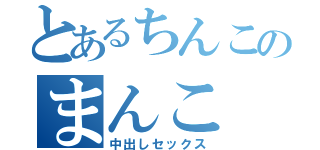 とあるちんこのまんこ（中出しセックス）