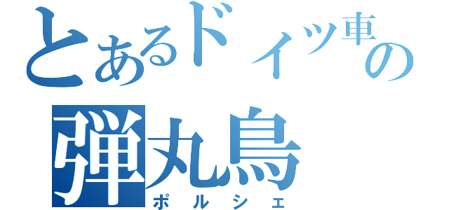 とあるドイツ車の弾丸鳥（ポルシェ）