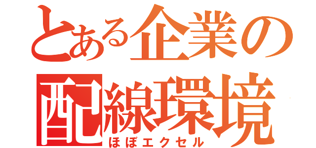 とある企業の配線環境（ほぼエクセル）