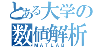 とある大学の数値解析（ＭＡＴＬＡＢ）