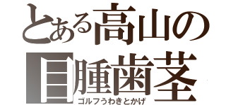 とある高山の目腫歯茎（ゴルフうわきとかげ）