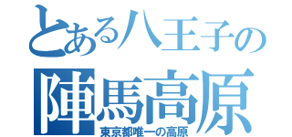 とある八王子の陣馬高原（東京都唯一の高原）