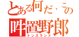 とある何だ、この吽置野郎（トンスランド）