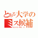 とある大学のミス候補（エントリーＮｏ．３）