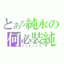 とある純水の何必裝純（インデックス）