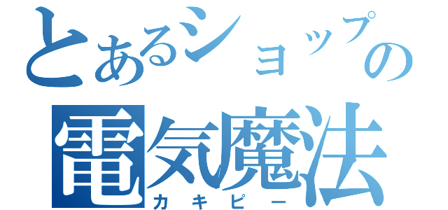 とあるショップの電気魔法（カキピー）