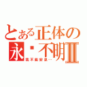 とある正体の永远不明Ⅱ（我不能安息…）