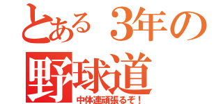 とある３年の野球道（中体連頑張るぞ！）