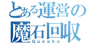 とある運営の魔石回収（Ｇｕｎｇｈｏ）