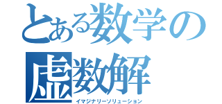 とある数学の虚数解（イマジナリーソリューション）