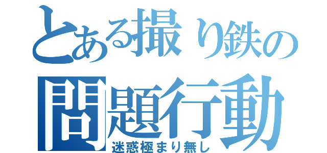 とある撮り鉄の問題行動（迷惑極まり無し）