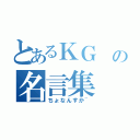 とあるＫＧ の名言集（ちょなんすか~）