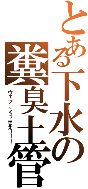 とある下水の糞臭土管（ウェッ、くっせえ～！！）