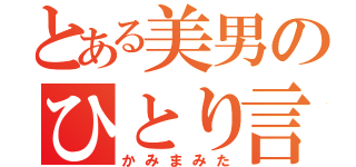 とある美男のひとり言（かみまみた）