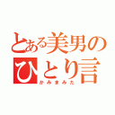 とある美男のひとり言（かみまみた）