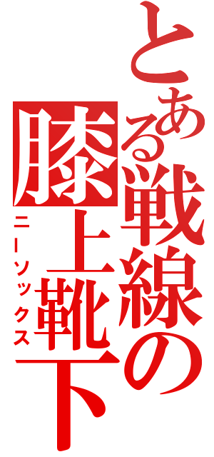 とある戦線の膝上靴下（ニーソックス）