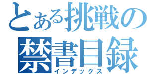 とある挑戦の禁書目録（インデックス）