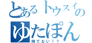 とあるトウスイのゆたぽん（持てない！？）