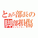 とある部長の脚部損傷（アンラッキー）