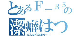 とあるＦ－３５の潔癖はつどうの（みんなくたばれー！）