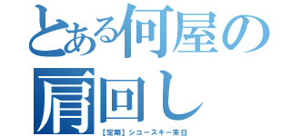 とある何屋の肩回し（【定期】シコースキー来日）