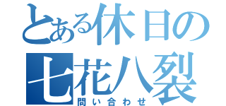 とある休日の七花八裂（問い合わせ）