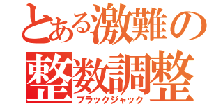 とある激難の整数調整（ブラックジャック）