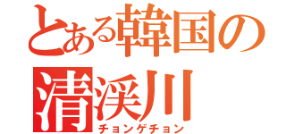 とある韓国の清渓川（チョンゲチョン）