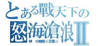 とある戰天下の怒海滄浪Ⅱ（神 の無敵☆忍蕃☆）