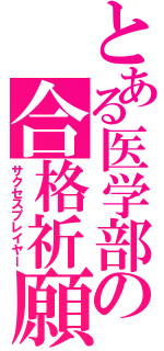 とある医学部の合格祈願（サクセスプレイヤー）